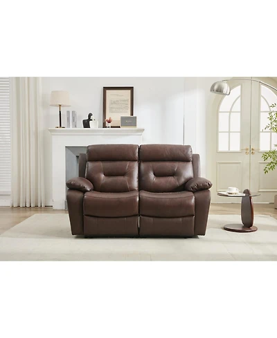 Streamdale Furniture Genuine Leather Non-Power Reclining Lvst-two seats