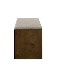 Streamdale Furniture 47" Padded Bench with Shoe Rack - Granite Linen