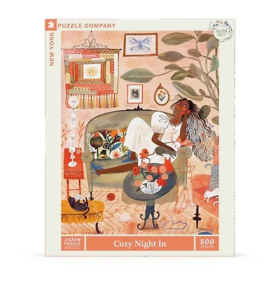 New York Puzzle Company Cozy Night In 500 Piece Puzzle