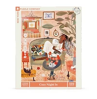 New York Puzzle Company Cozy Night In 500 Piece Puzzle