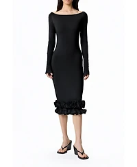 Nocturne Women's Jersey Maxi Dress with Ruffle Detail
