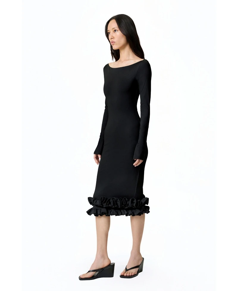 Nocturne Women's Jersey Maxi Dress with Ruffle Detail
