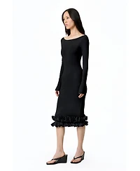 Nocturne Women's Jersey Maxi Dress with Ruffle Detail