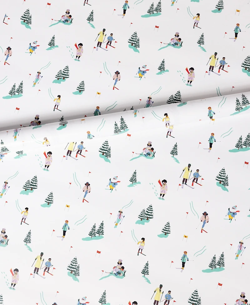 Black Paper Party Ski Ditsy Gift Wrap