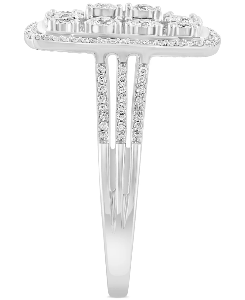 Effy Diamond Rectangular Halo Cluster Ring (1/2 ct. t.w.) in 14k White Gold