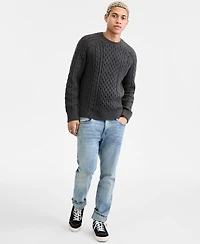 Sun + Stone Men's Long-Sleeve Cozy Cable-Knit Crewneck Sweater, Macy's Exclusive