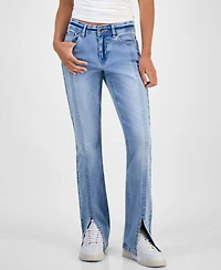 Dollhouse Juniors' Mid-Rise Seamed Bootcut Jeans