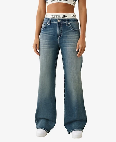 True Religion Women's Bobbi Elastic Brief Baggy Jeans