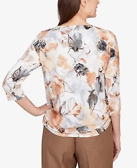 Alfred Dunner Petite Watercolor Floral Top