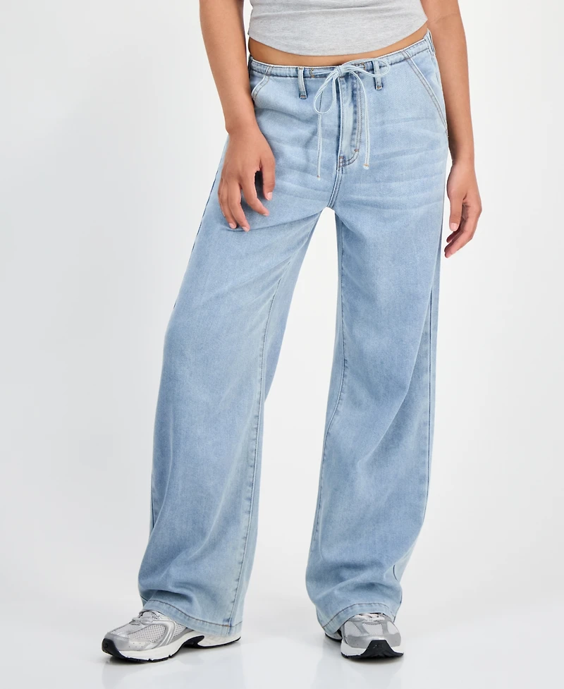 Indigo Rein Juniors' Wide-Leg Lightweight Jeans