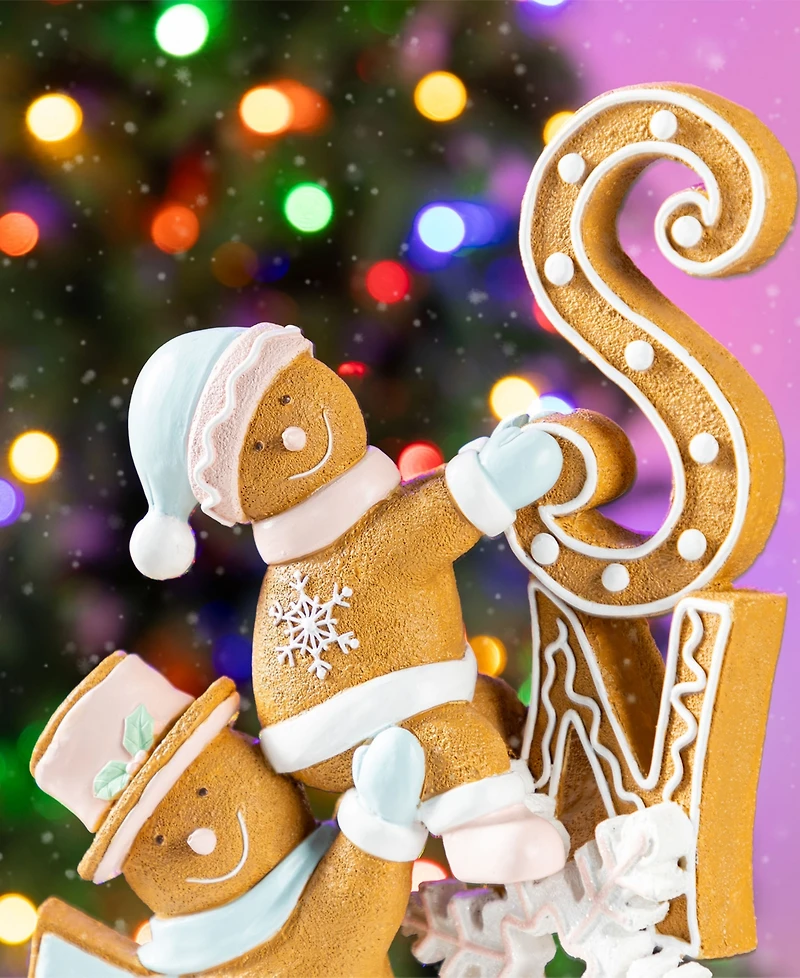 Glitzhome 12.5" Resin Christmas Gingerbread Figurine