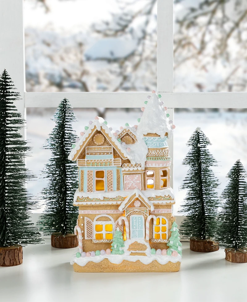 Glitzhome 11.75" Resin Christmas Macaron Village
