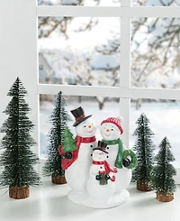 Glitzhome 10.25" Resin Christmas Snowman Family Figurine