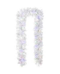 Glitzhome 9 ft Pre-Lit Snow Flocked Pine Christmas Garland