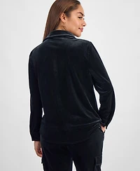 Ak Anne Klein Petite Velour Shirt