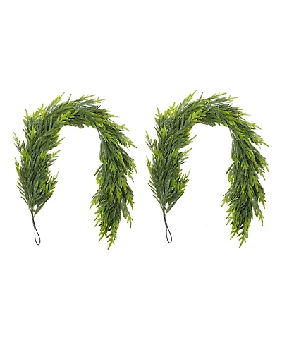 Glitzhome 6 ft Polyethylene Christmas Dripping Garlands, Set of 2