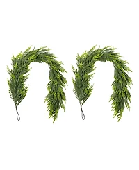 Glitzhome 6 ft Polyethylene Christmas Dripping Garlands, Set of 2
