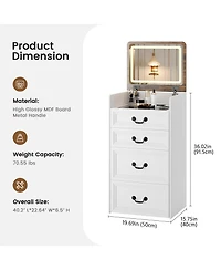 Vlsrka Flip-top vanity desk with mirror and stool.