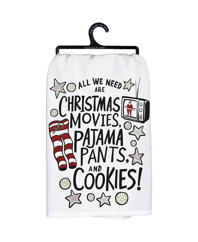 Primitives by Kathy Christmas Movies Pajama Pants Kitchen Towel
