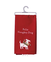 Primitives by Kathy Feliz Naughty Dog Kitchen Towel