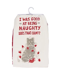 Primitives by Kathy I Was Good at Being Naughty Does That Count Kitchen Towel Set