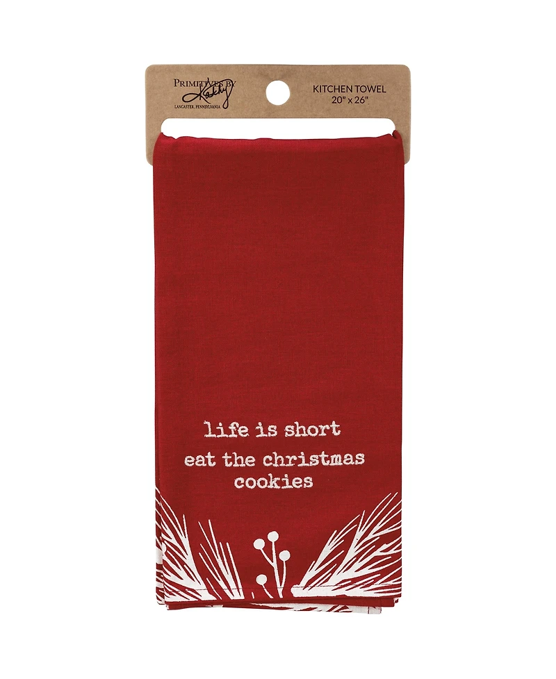 Primitives by Kathy Life Is Short Eat the Cookies Kitchen Towel