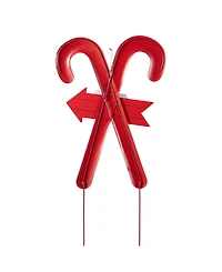 Glitzhome 30" Metal Christmas Candy Cane Yard Stake