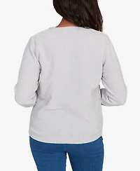 Alfred Dunner Petite Chenille Pullover Sweater