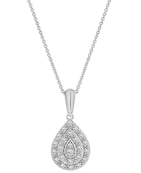 Diamond Teardrop Cluster 18" Pendant Necklace (1/4 ct. t.w.) in Sterling Silver, Macy's Exclusive