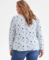 Style & Co Petite Faded Floral Printed Top