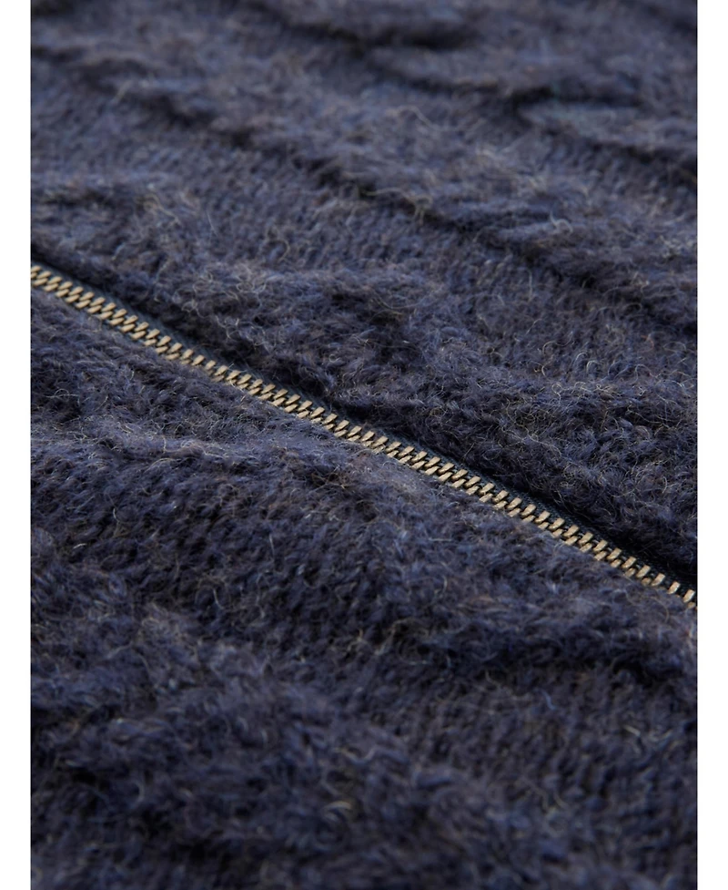 Celtic & Co. Women's British Wool Cable Zip Cardigan