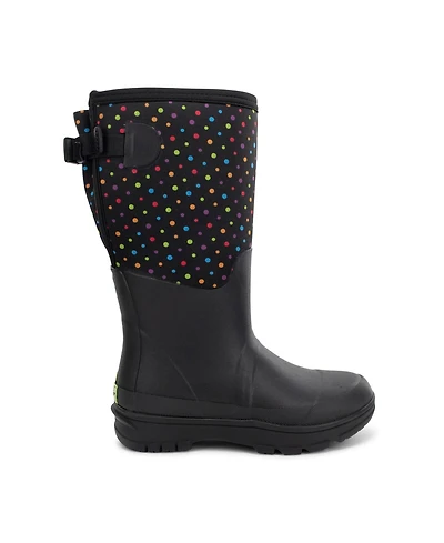 Western Chief Womens Ditsy Dot Faux Fur Neoprene Wide Calf Cold Weather Boot