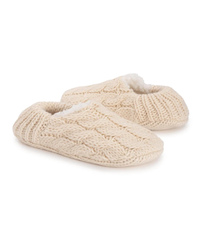 Muk Luks Women's Chunky Ballerina Slipper With Ribbed Heel