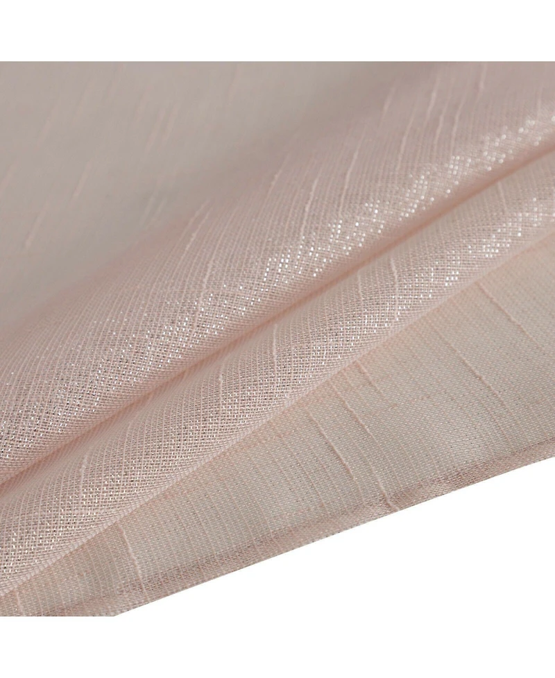 Kate Aurora Ultra Glam Beaded Sparkly Sheer Window a Bag Curtain Set - 58 in. W x 84 L, Rose