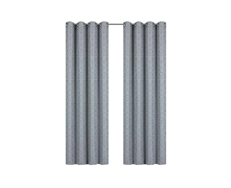 Kate Aurora Regency Collection Raised Jacquard Damask Grommet Top Curtains - 52 in. W x 84 L