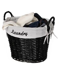 Wickerwise Handwoven Laundry Basket With Liner Handles Boho Decorative Storage Hamper For Clothes Blankets Pillows Towels Ideal For Laundry Room Bathroom Bedroom Living Room Brown
