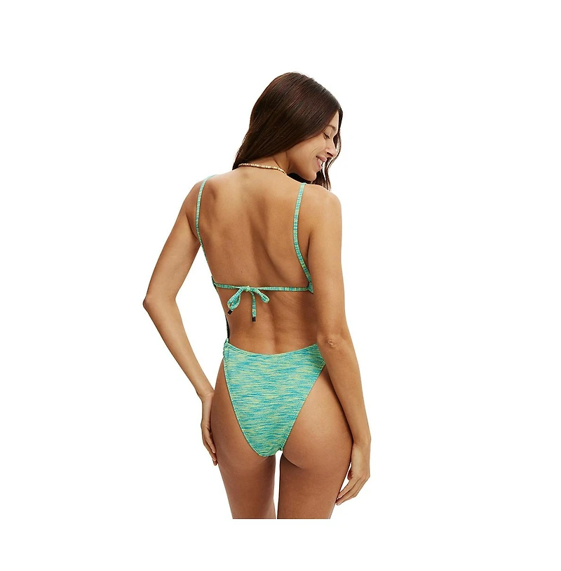 Cotton On Women's Open Back Strapy One Piece Brazilian