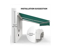 Outsunny 13' x 8' Manual Retractable Awning Sunshade Shelter,