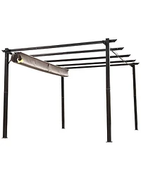 Outsunny 10' x 13' Pergola with Retractable Shade Canopy, Aluminum