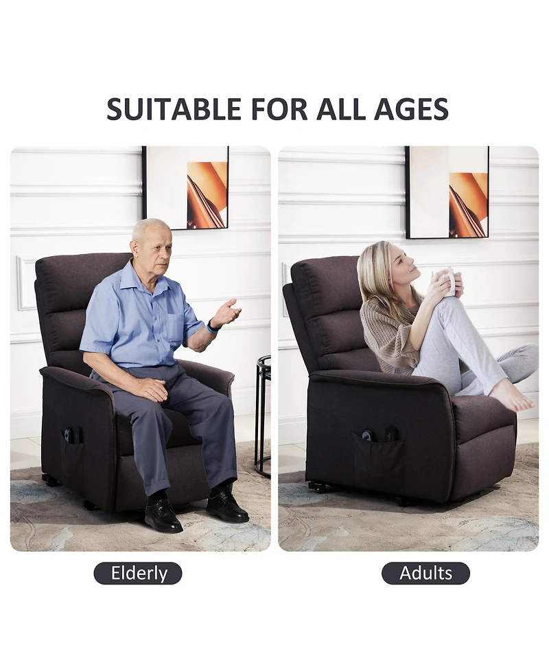 Homcom Electric Power Lift Recliner Chair for Elderly with Remote