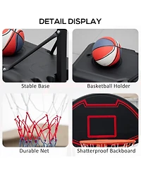 Soozier Height Adjustable Portable Basketball System w/ 29'' Backboard, Wheels