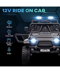 Qaba 12V Ride on Car, Truck w/ 4 Suspension Wheels,