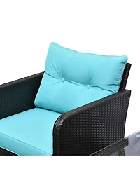 Outsunny 5pcs Outdoor Patio Furniture Set All Weather Wicker Conversation Set