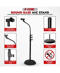 5Core Mic Stand Pair Floor Adjustable Universal Heavy Duty Gooseneck Microphone Stands Round Base Soporte De micrA fono