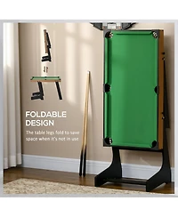 Soozier 40'' Mini Pool Table Set Tabletop Billiards Game, Easy Folding with Cues