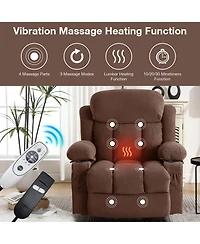Power Lift Recliner Chair with Heat and Massage Electric Fabric for Elderly