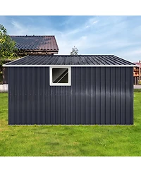 Streamdale Furniture Metal garden sheds 11.2ftx10.6ft outdoor storage sheds Grey with window