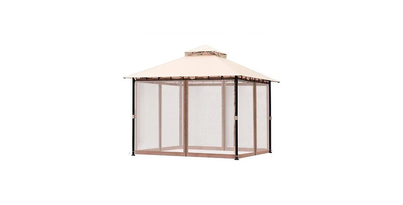 Slickblue Outdoor Gazebo with Durable Metal Frame and Full Mosquito Netting – Fits 6 to 8 People for Patio or Garden Use