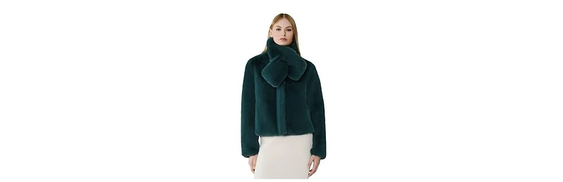Soia & Kyo Women's Kendell Boxy Jacket With Scarf
