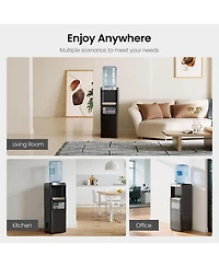 Cowsar Water Cooler Dispenser with Ice Maker for 2, 3 or 5 Gallon Bottles, 33Lbs Daily Ice Making, Child Safety Lock and Energy-Saving Design for Home